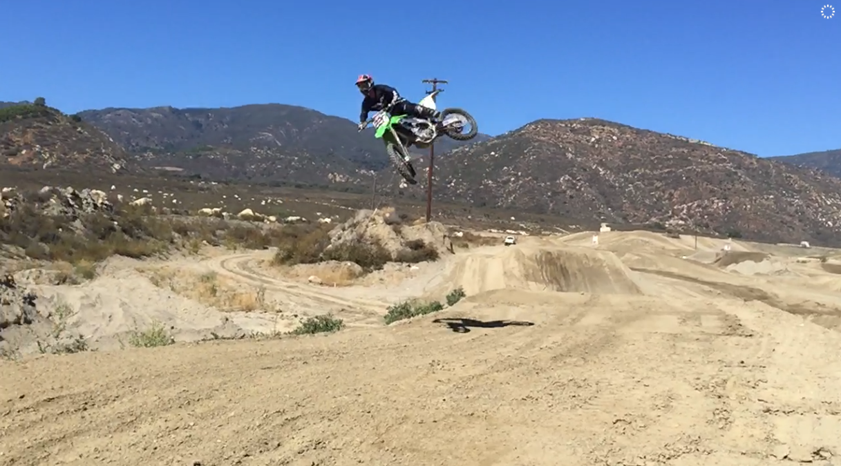 2014 Kawasaki KX250F with JBI Suspension Pro Shock in action at Pala Raceway 2014 Kawasaki KX250F with JBI Suspension Pro Shock in action at Pala Raceway