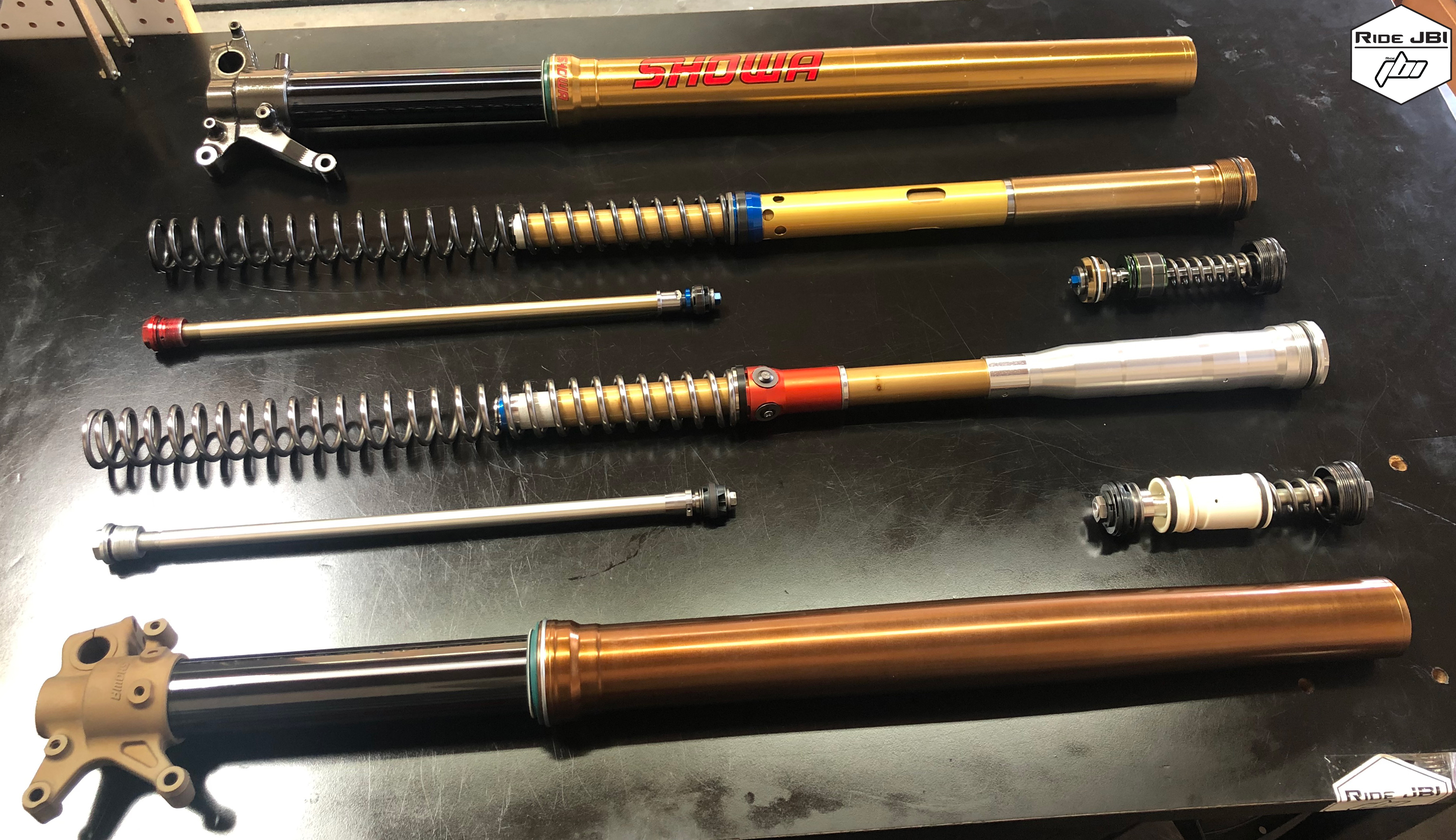 Showa A Kit 49mm Fork compared OEM Showa 49mm Spring Fork Showa A Kit 49mm Fork compared OEM Showa 49mm Spring Fork