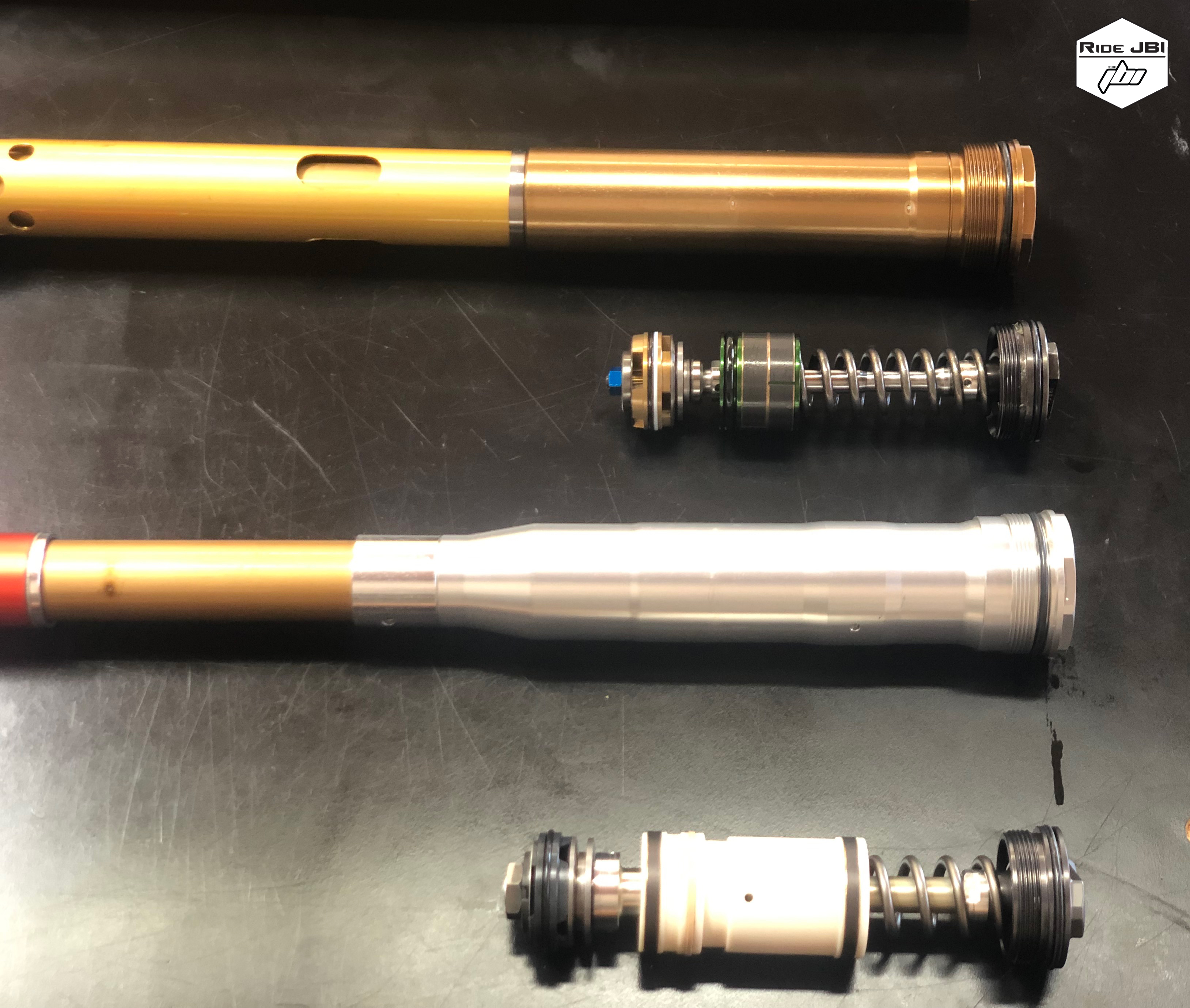 Showa A Kit 49mm Fork compared to Showa OEM 49mm Spring Fork Showa A Kit 49mm Fork compared to Showa OEM 49mm Spring Fork